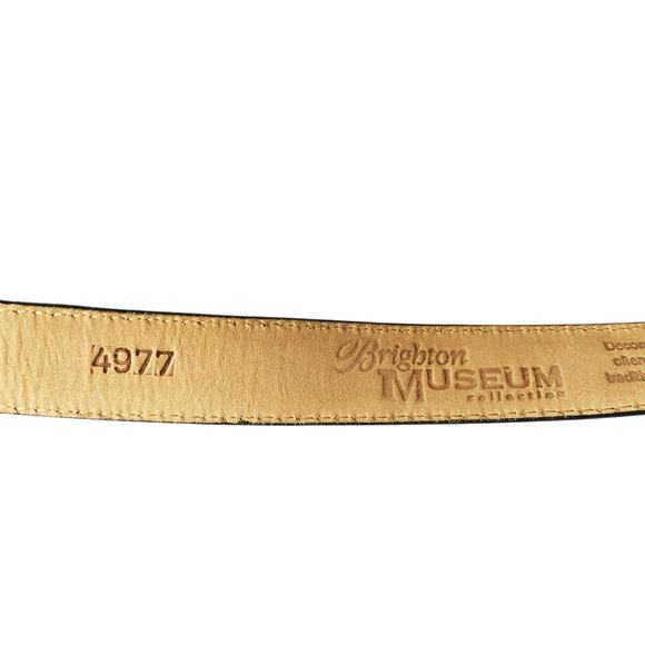 Brighton Museum Collection Greco-Roman Dark Brown Leather Belt Size M Z38 - Picture 4 of 9